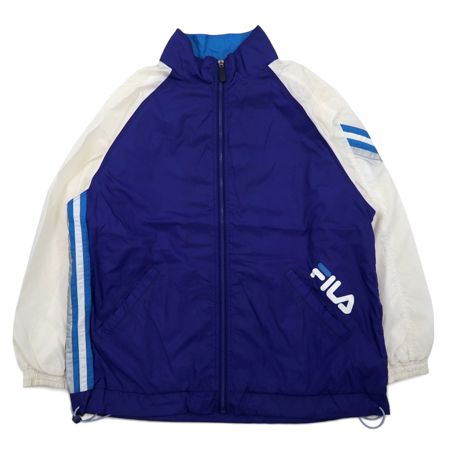 FILA 90年代 ナイロンジャケット ジャージ L ブルー ドローコード