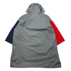 FILA 90s Long Anorak Parka SM Grey Nylon Water Repellent Half Zip Big Size