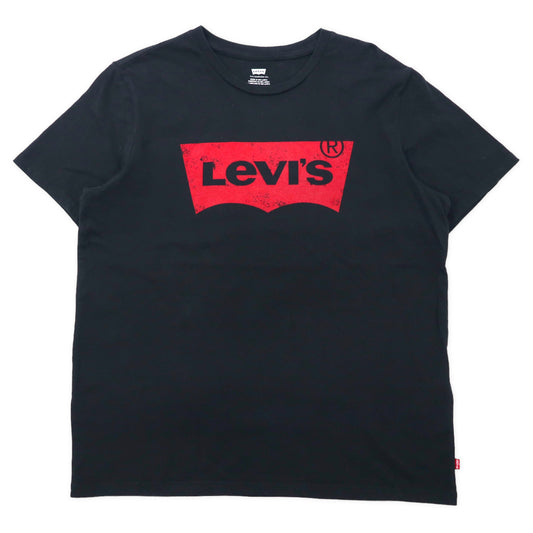 日本然リトテ-古着オンライン-Levi's ロゴプリントTシャツ L ブラック コットン-