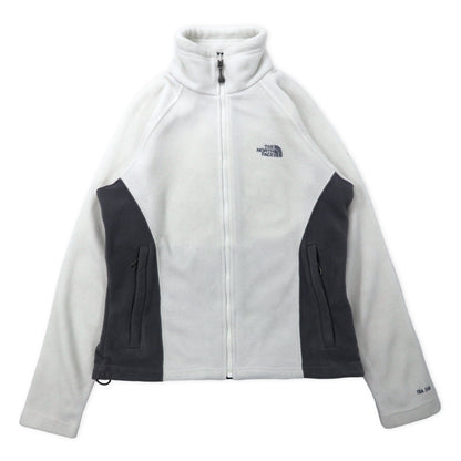 日本然リトテ-古着オンライン-THE NORTH FACE フルジップ フリースジャケット S ホワイト ポリエステル ワンポイントロゴ刺繍 TKA200-THE NORTH FACE Full Zip Fleece Jacket S White polyester One Point Logo embroidery TKA200