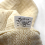 90s Irish Vintage Fisherman Knit Sweater, Made in Ireland, XL, Off-White, Wool Cable Knit, BLARNEY WOOLEN MILLS