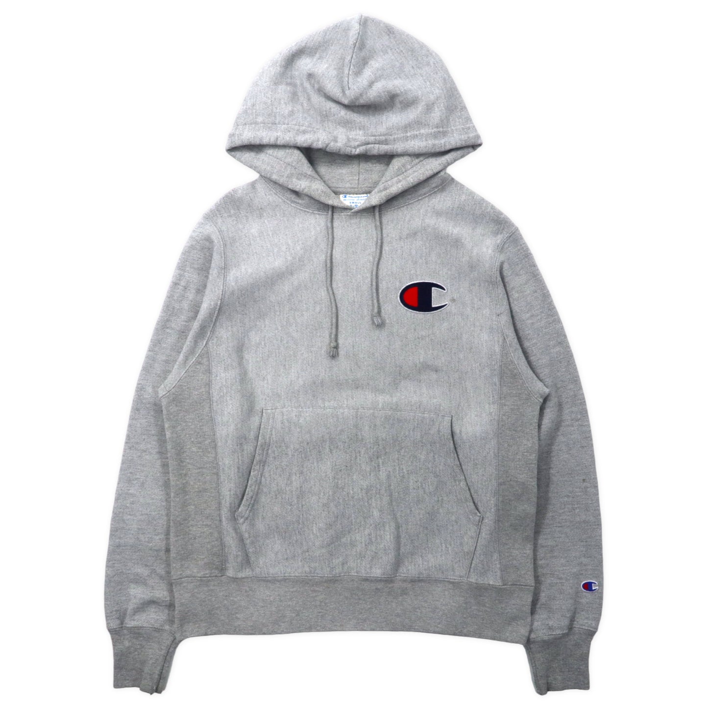 Champion Reverse Weave HOODIE L Gray Cotton BRUSHED LINING Script