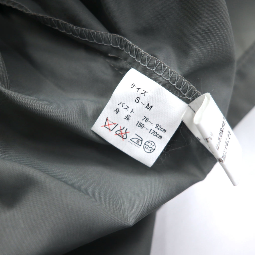FILA 90s Long Anorak Parka SM Grey Nylon Water Repellent Half Zip Big Size