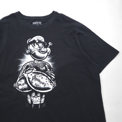 POPEYE ポパイ ビッグサイズ Tシャツ 2XL ブラック キャラクター コットン ホンジュラス製