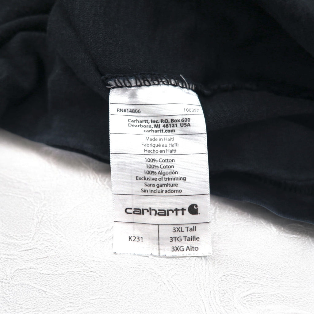 carhartt ロングスリーブ Tシャツ ロンT 3XL ORIGINAL FIT ブラック コットン ビッグサイズ