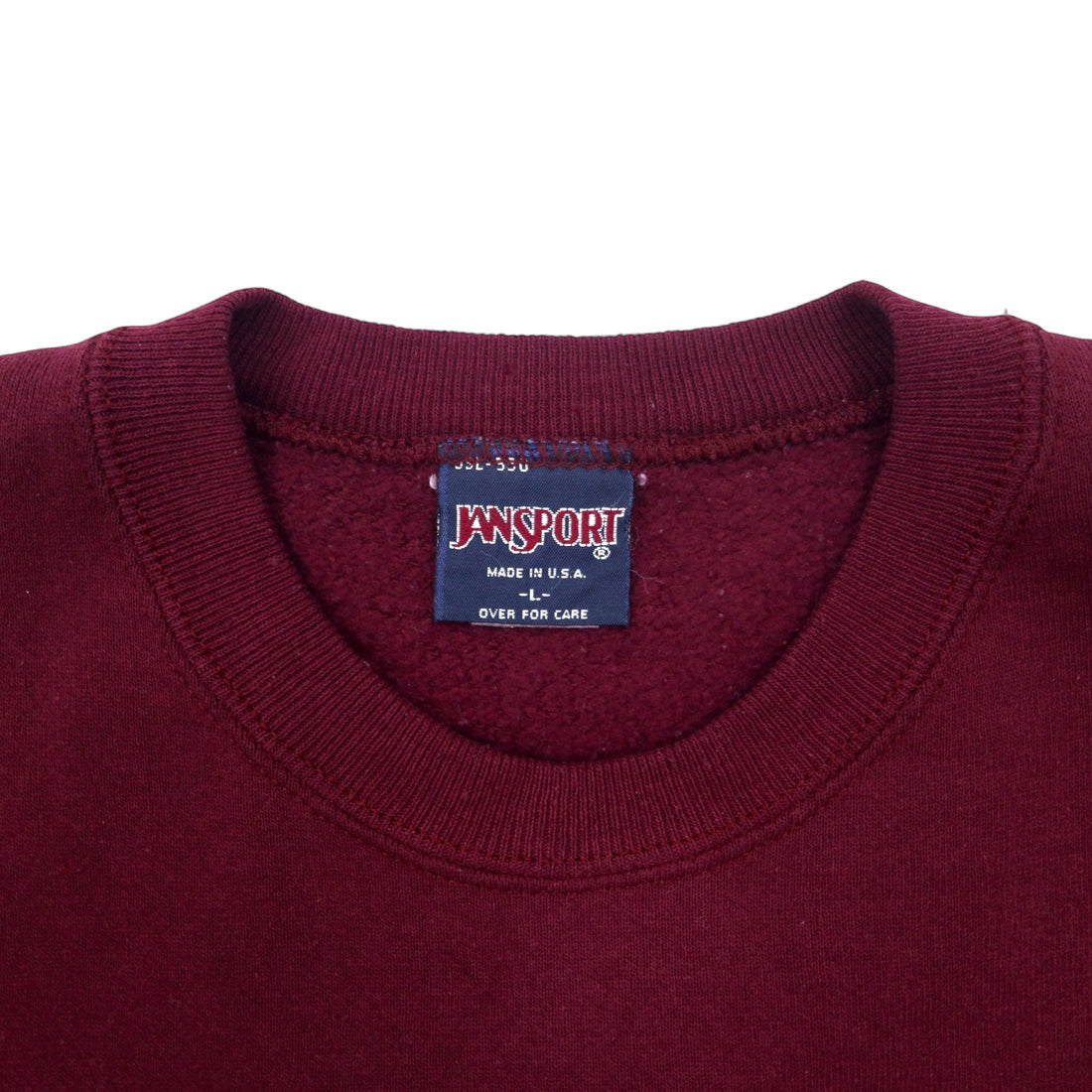JAN SPORT USA Made 90s College Print Sweatshirt L Bordeaux Cotton HESSTON COLLEGE