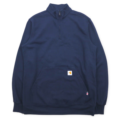 carhartt ルーズフィット ハーフジップ スウェット M ネイビー 難燃性 コットン CAT3 Flame-Resistant Force Loose Fit Midweight Mock Neck Sweatshirt TS5028-FRM