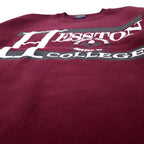 JAN SPORT USA Made 90s College Print Sweatshirt L Bordeaux Cotton HESSTON COLLEGE