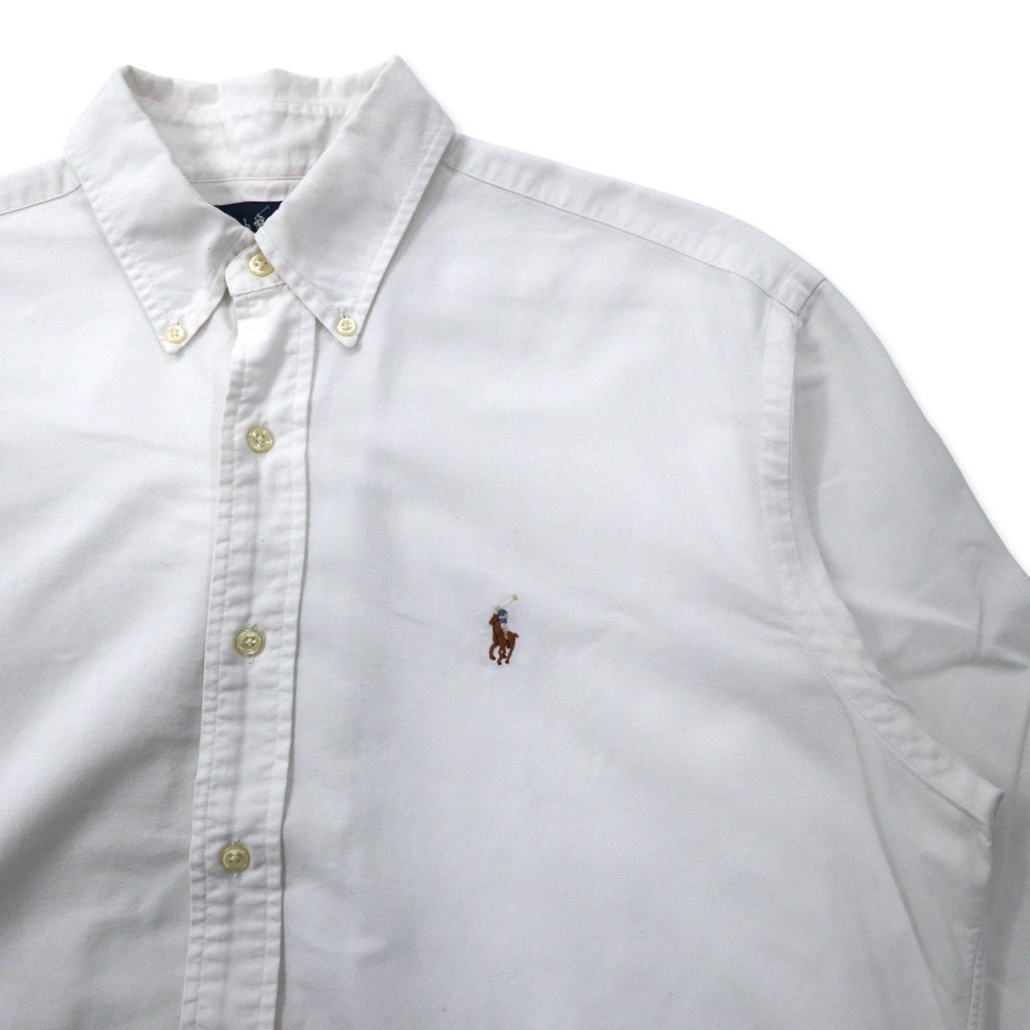 Ralph Lauren オックスフォード ボタンダウンシャツ 15 1/2-35 ホワイト コットン スモールポニー刺繍 YARMOUTH