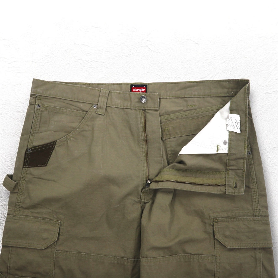 Wrangler WORKWEAR リップストップ カーゴパンツ XL カーキ コットン 10WMWR1BR