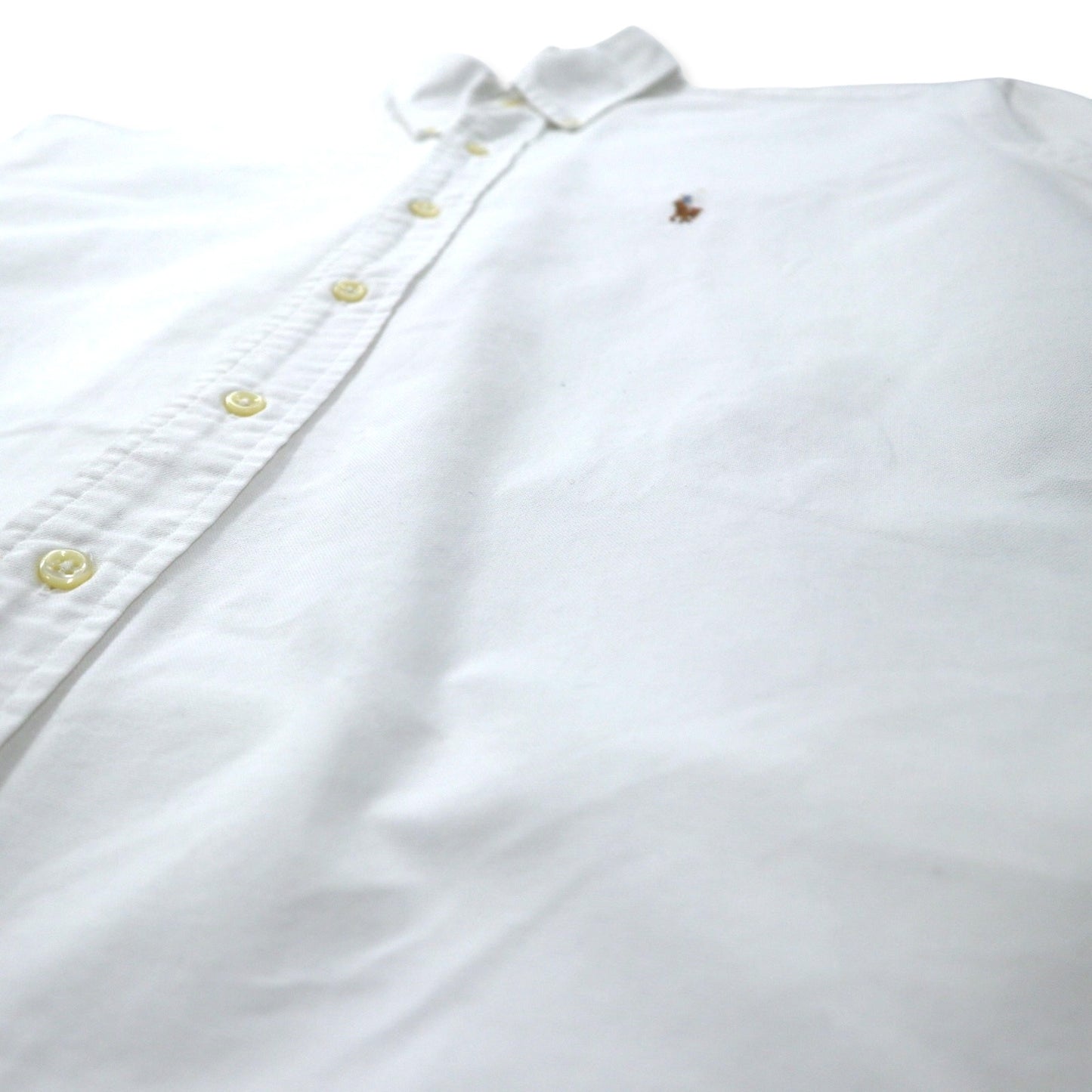 Ralph Lauren オックスフォード ボタンダウンシャツ 15 1/2-35 ホワイト コットン スモールポニー刺繍 YARMOUTH