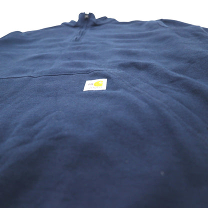 carhartt ルーズフィット ハーフジップ スウェット M ネイビー 難燃性 コットン CAT3 Flame-Resistant Force Loose Fit Midweight Mock Neck Sweatshirt TS5028-FRM