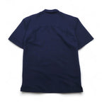 GEORGE Short Sleeve Open Collar Box Shirt, Size L, Navy, Rayon and Polyester