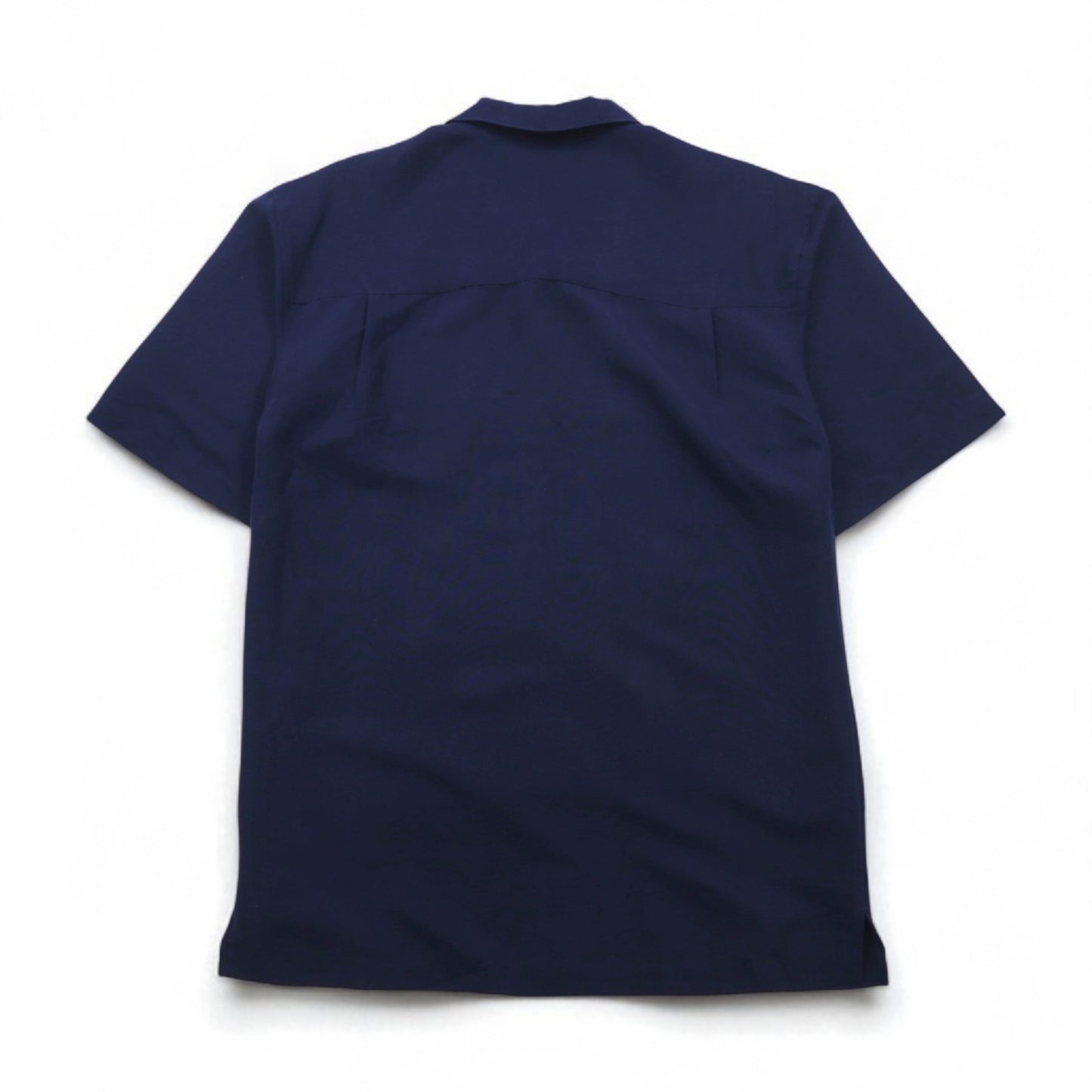 GEORGE 半袖 オープンカラー 開襟 ボックスシャツ L ネイビー レーヨン ポリエステル