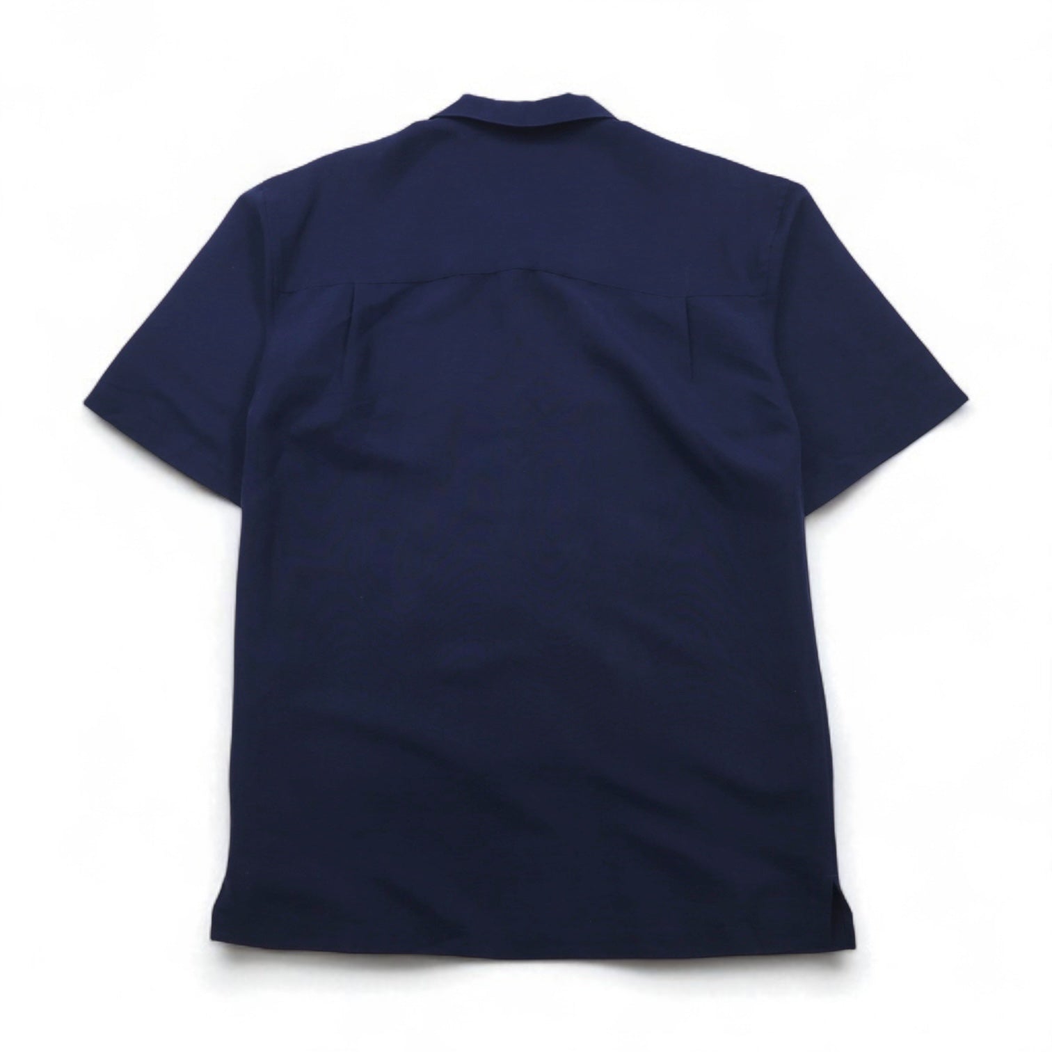 GEORGE Short Sleeve Open Collar Box Shirt, Size L, Navy, Rayon and Polyester