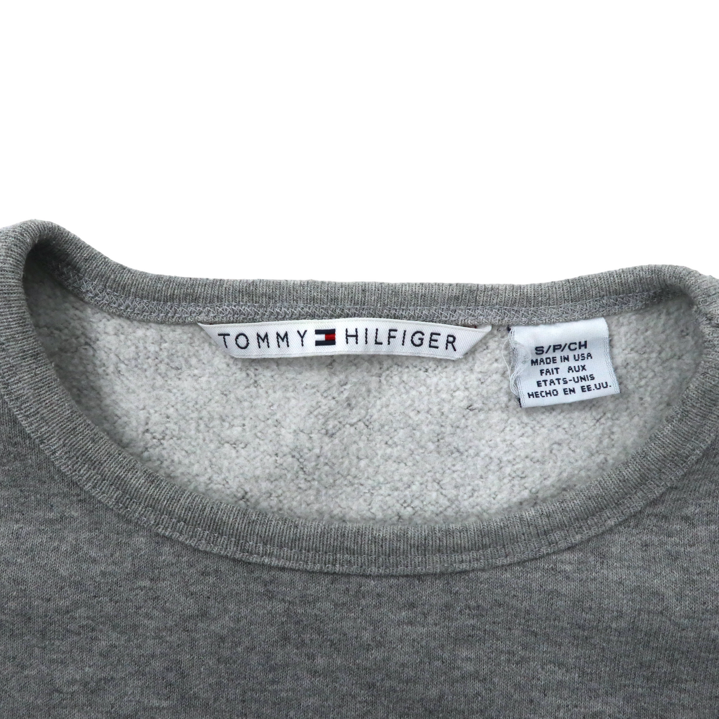 USA製 TOMMY HILFIGER ロゴプリント スウェット S グレー コットン 裏起毛 90年代