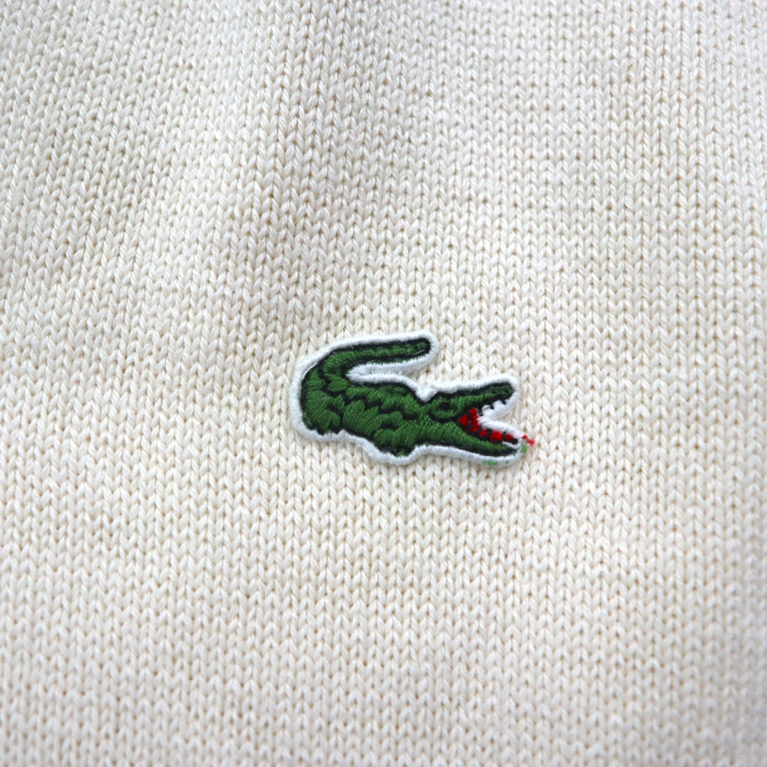 LACOSTE チルデン ニット ベスト L ホワイト コットン Vネック アーガイル柄