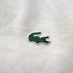 LACOSTE チルデン ニット ベスト L ホワイト コットン Vネック アーガイル柄
