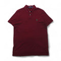 POLO RALPH LAUREN polo shirt, size L, burgundy cotton with small pony embroidery