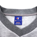 Champion 90s V-neck raglan sweatshirt, 4XL, grey, script logo, big size