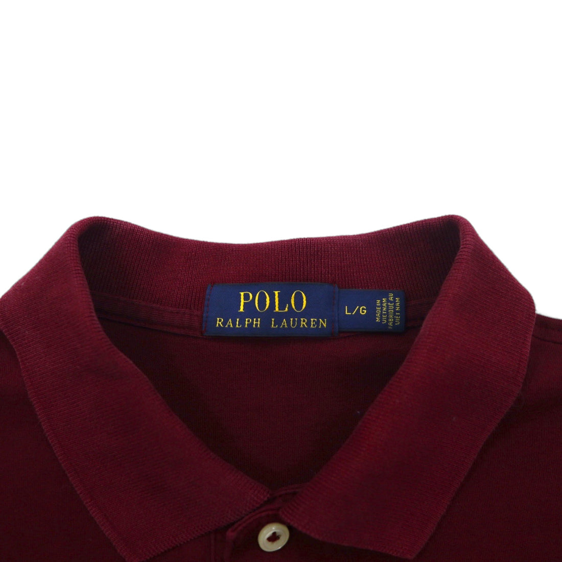 POLO RALPH LAUREN polo shirt, size L, burgundy cotton with small pony embroidery