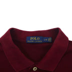 POLO RALPH LAUREN polo shirt, size L, burgundy cotton with small pony embroidery