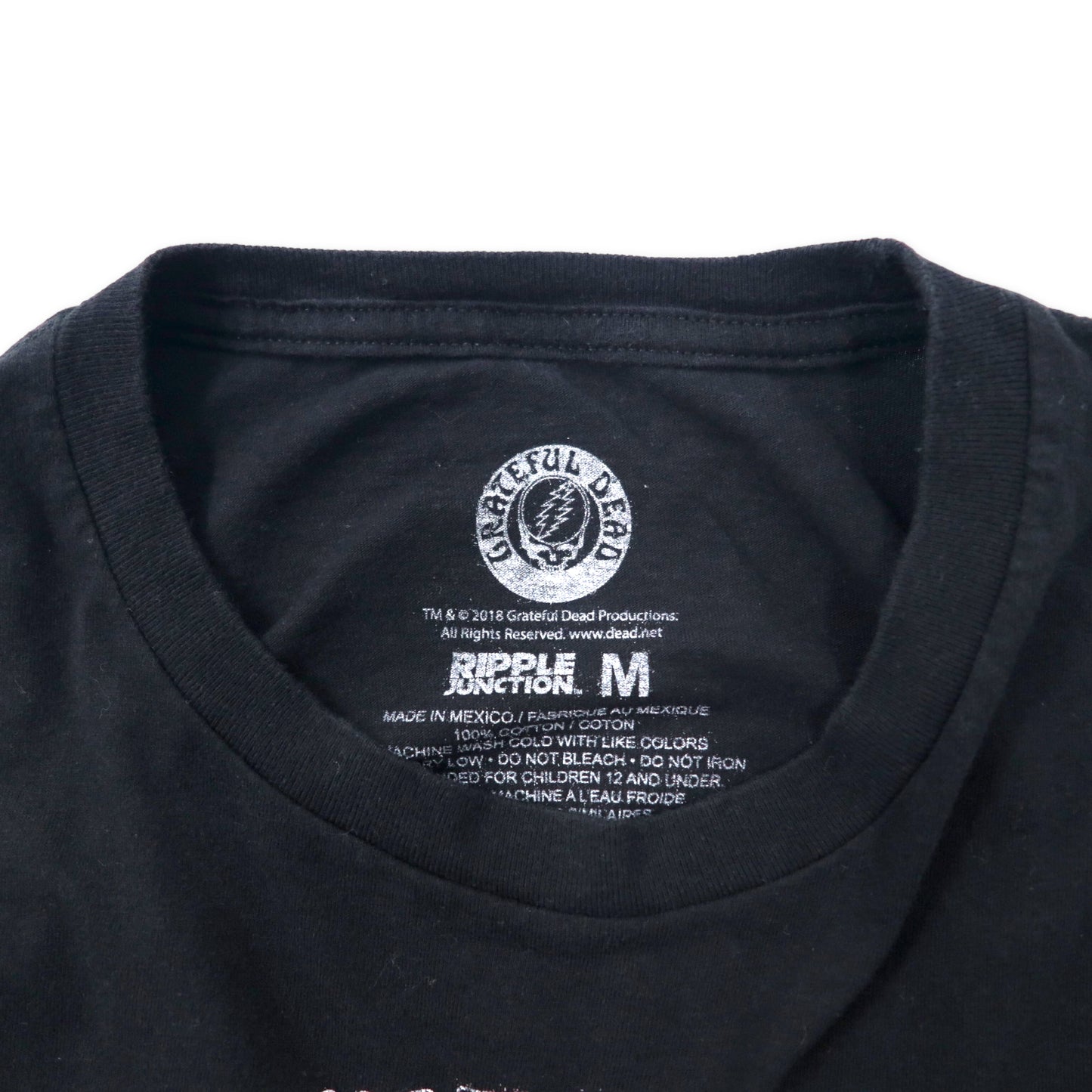 GRATEFUL DEAD グレイトフル・デッド バンドTシャツ M ブラック コットン スカル RIPPLE JUNCTION メキシコ製