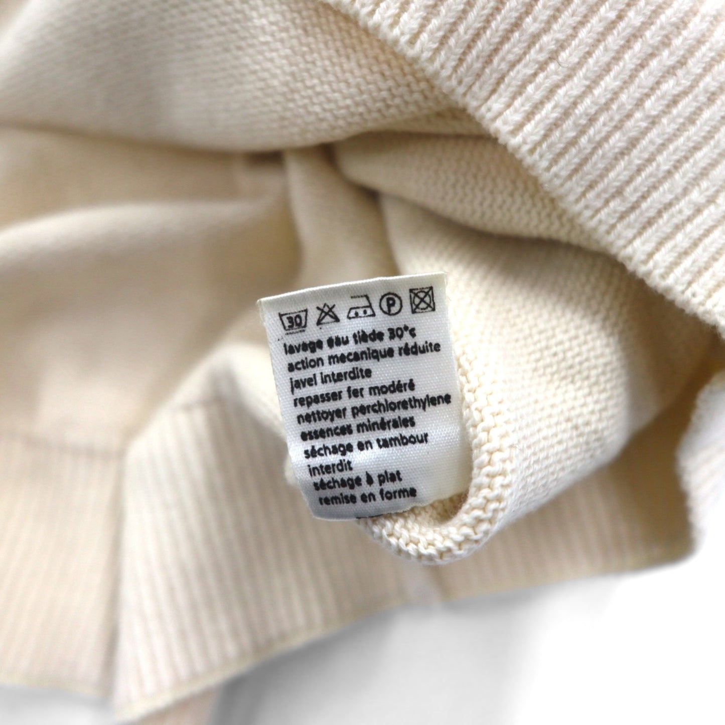 LACOSTE Cardigan Knit Vest, White, Cotton, V-Neck, Argyle Pattern, Size L