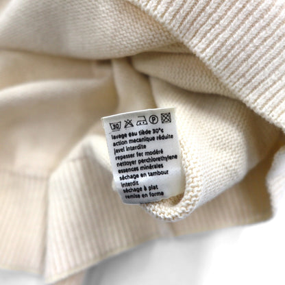 LACOSTE Cardigan Knit Vest, White, Cotton, V-Neck, Argyle Pattern, Size L