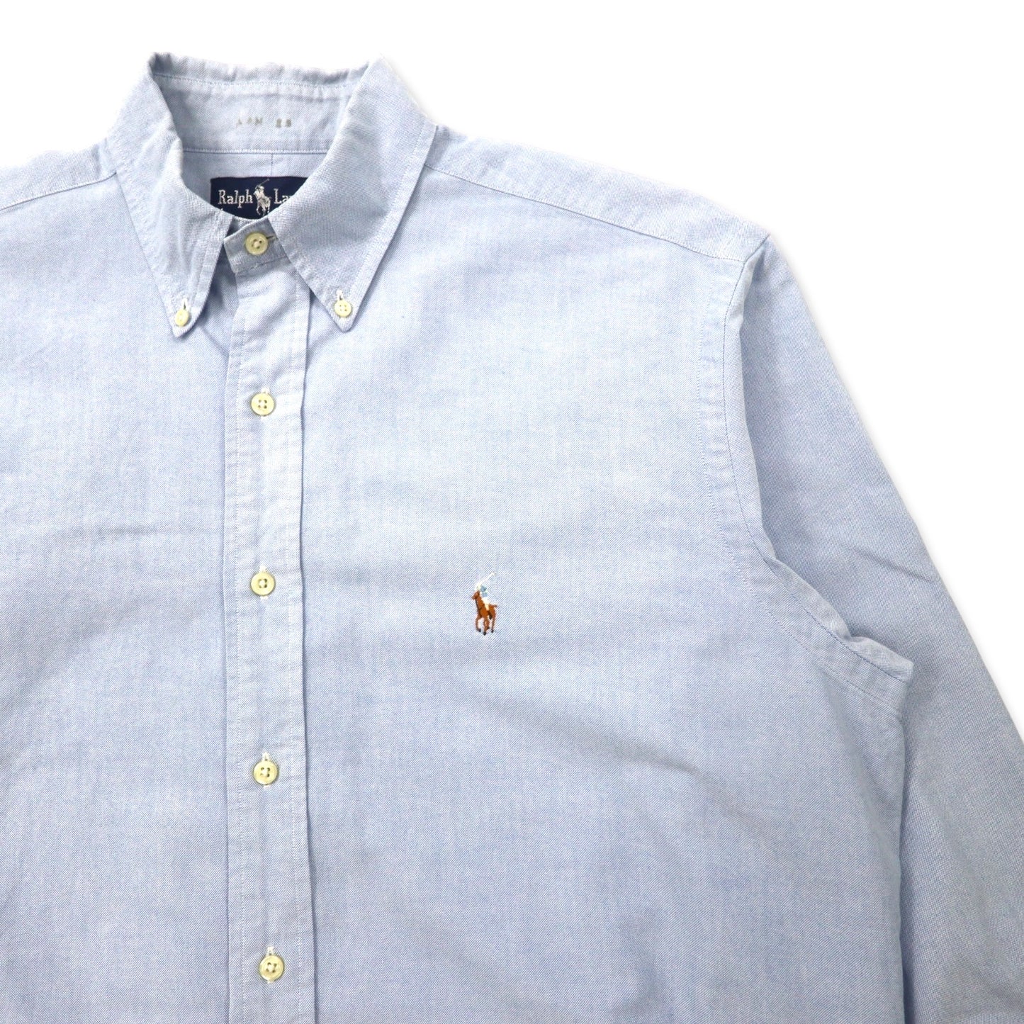 Ralph Lauren オックスフォード ボタンダウンシャツ 15 1/2-32 ブルー コットン スモールポニー刺繍 YARMOUTH