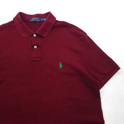 POLO RALPH LAUREN ポロシャツ L ボルドー コットン スモールポニー刺繍