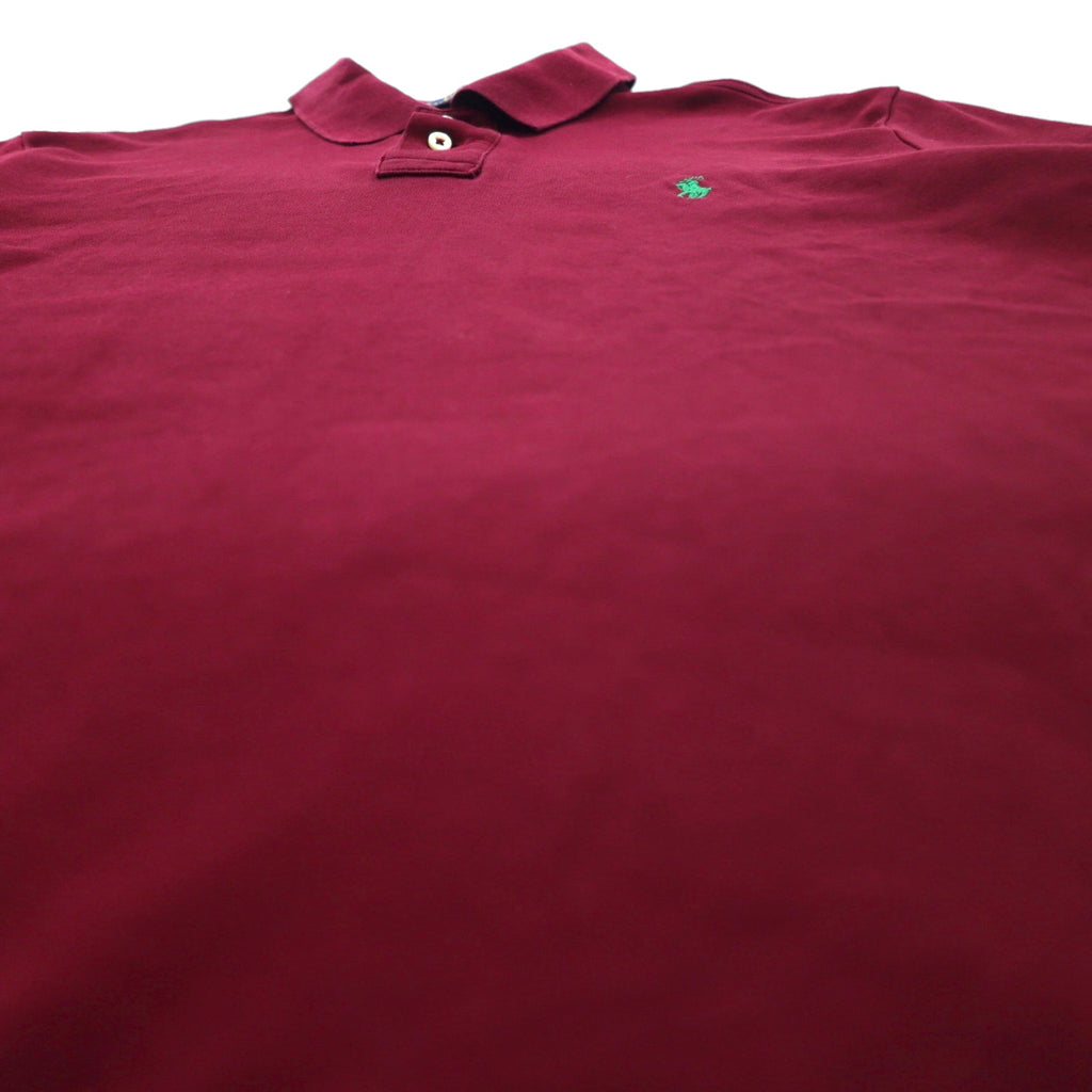 POLO RALPH LAUREN polo shirt, size L, burgundy cotton with small pony embroidery