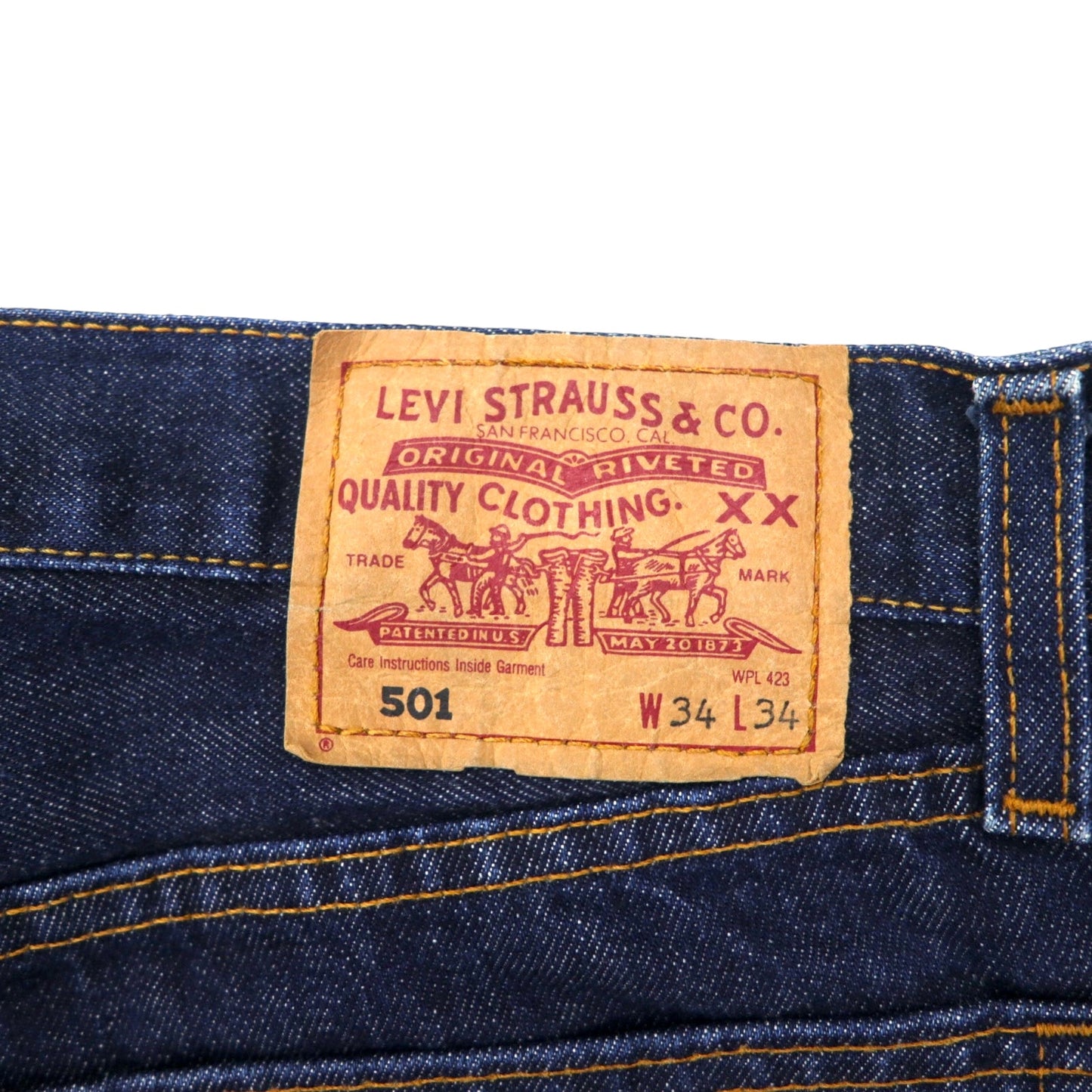 Levi's イギリス製 00年代 501 ユーロリーバイス デニムパンツ 34 ブルー ボタンフライ スモールe ボタン裏299