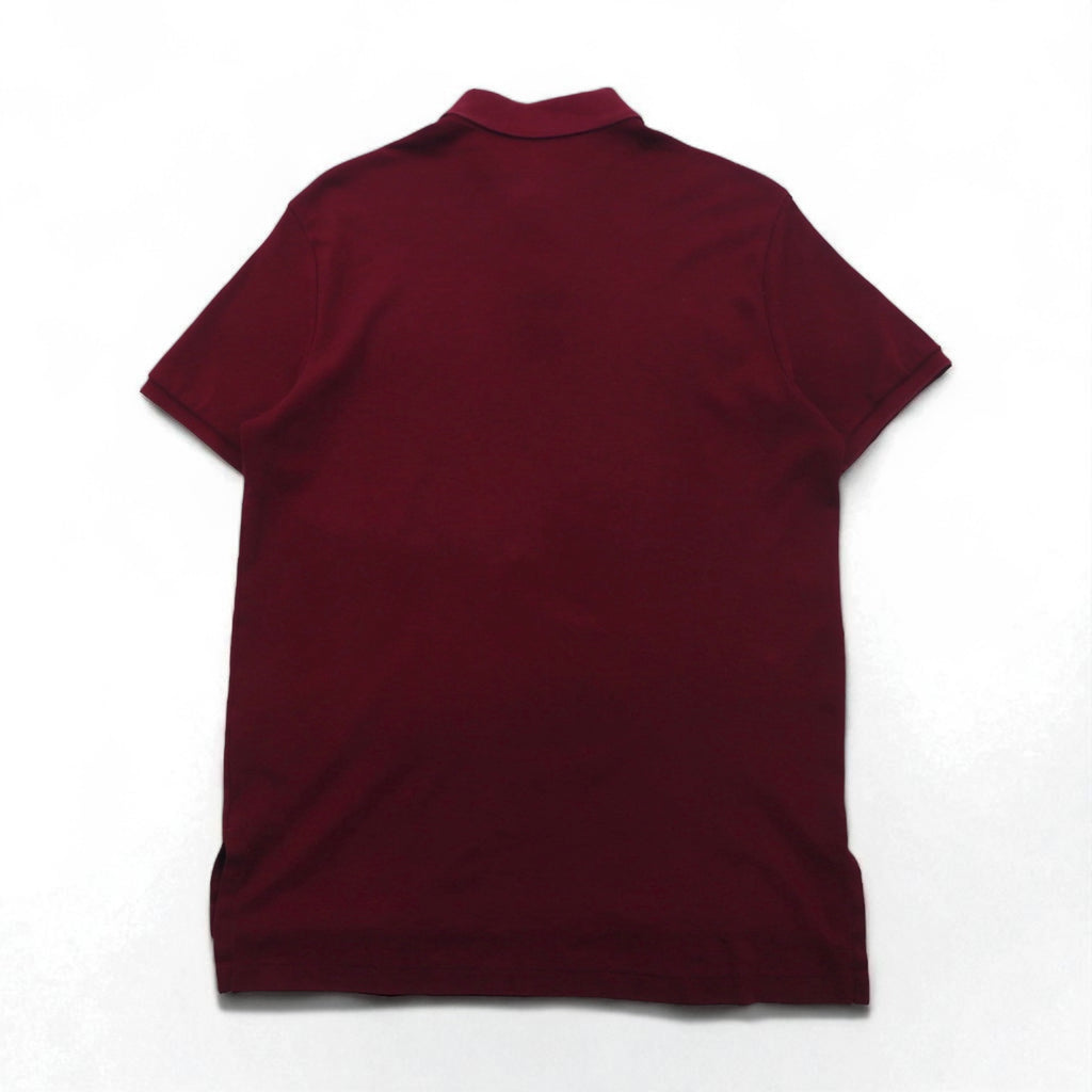 POLO RALPH LAUREN polo shirt, size L, burgundy cotton with small pony embroidery