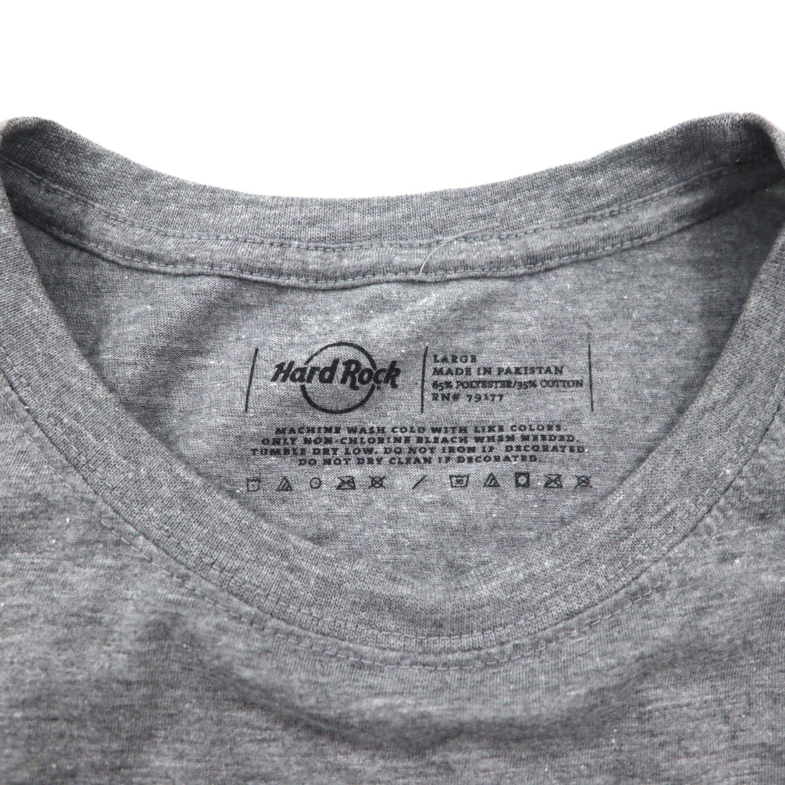 Hard Rock Cafe Record Print T-Shirt, Size L, Gray Cotton, UNITED WE ROCK