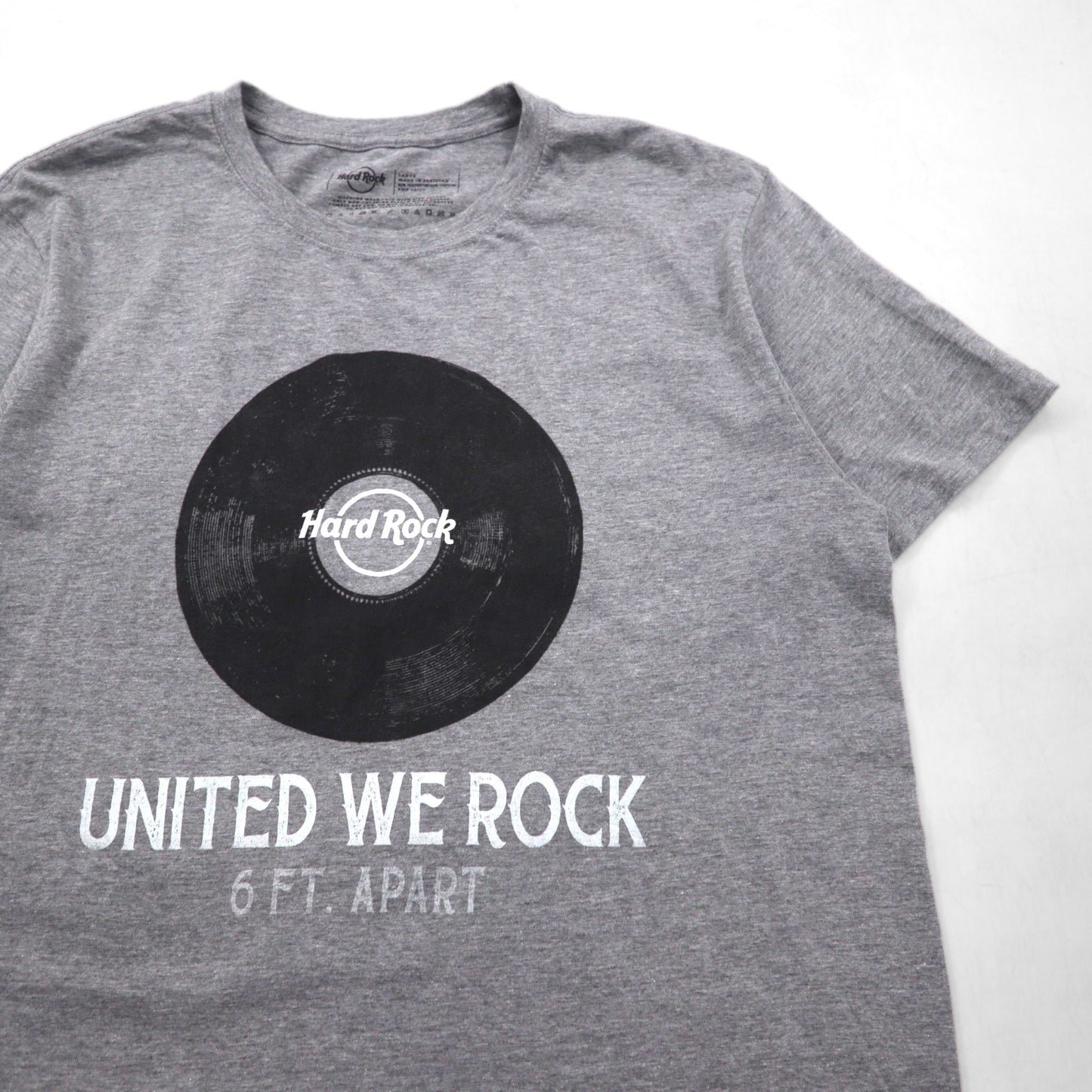 Hard Rock CAFE レコード プリント Tシャツ L グレー コットン UNITED WE ROCK
