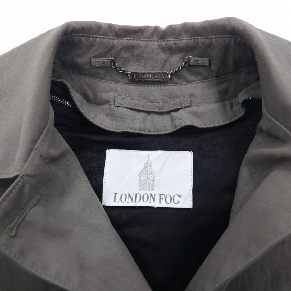 LONDON FOG ステンカラーコート XL グレー ポリエステル コットン ライナー着脱式