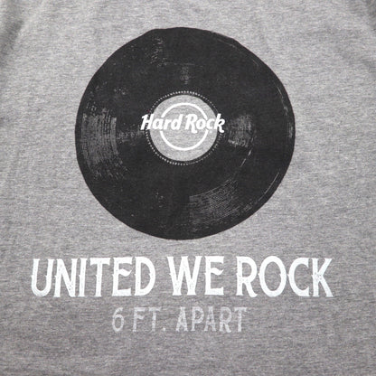 Hard Rock CAFE レコード プリント Tシャツ L グレー コットン UNITED WE ROCK