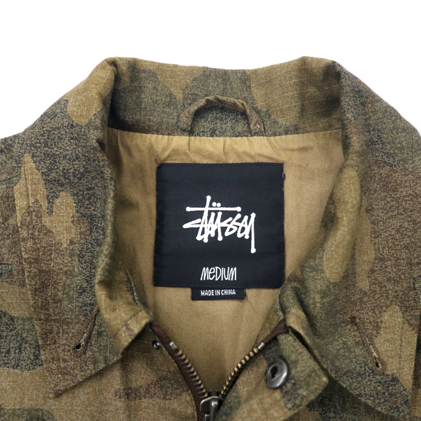 stussy M-65 フィールドジャケット M カーキ カモフラ コットン ドロー 