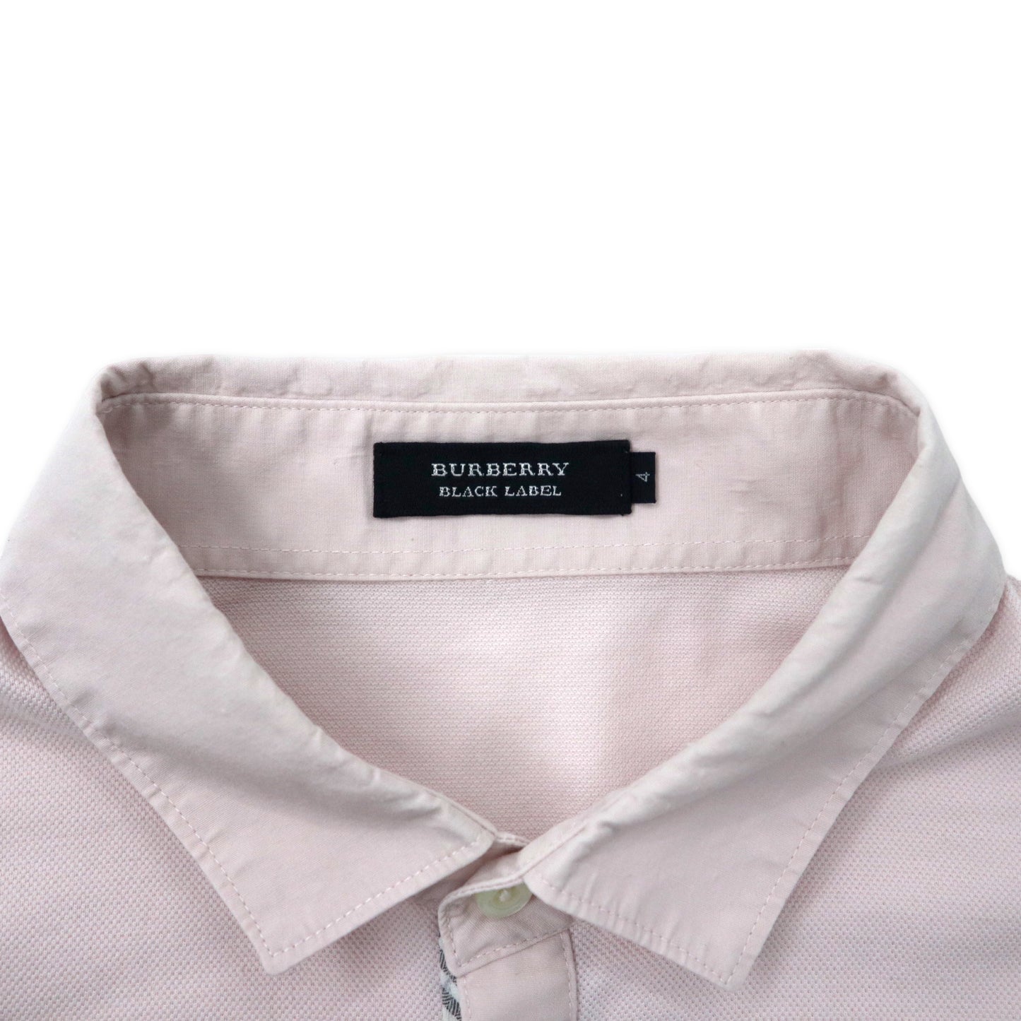 BURBERRY BLACK LABEL ポロシャツ 4 ピンク コットン ワンポイントロゴ 日本製