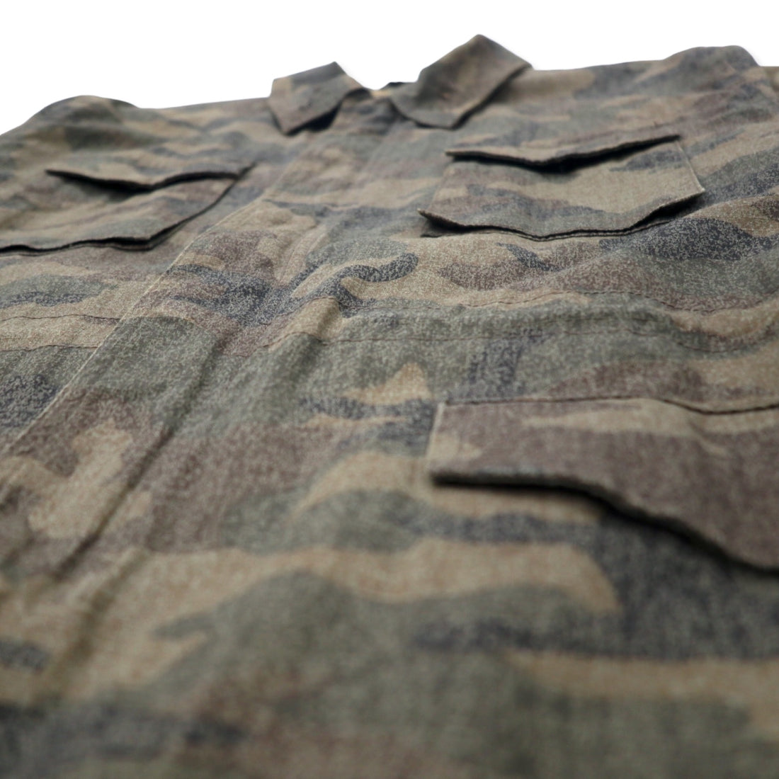 stussy M-65 Field Jacket M Khaki Camouflage Cotton Drawcord