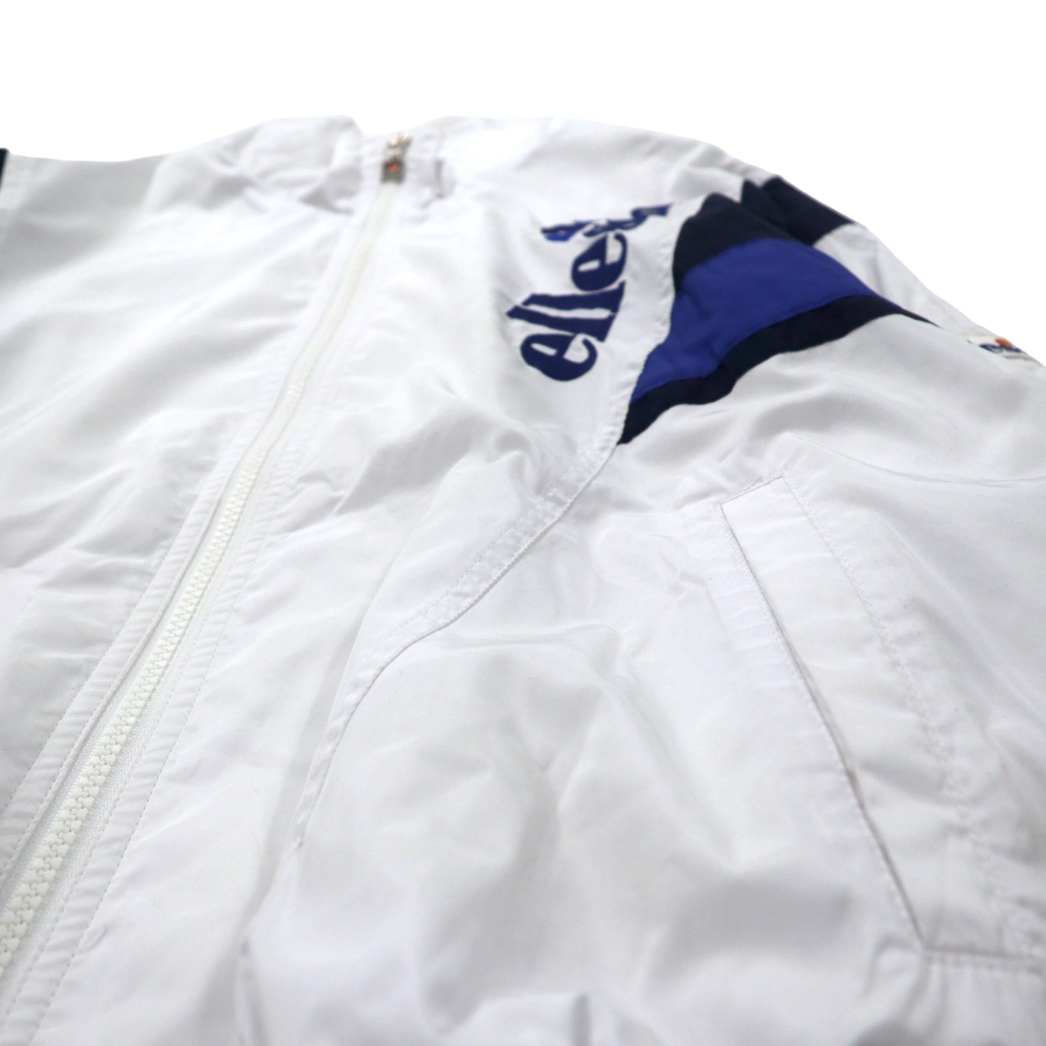 ELLESSE 90's Windbreaker Track Jacket L White Polyester Logo 