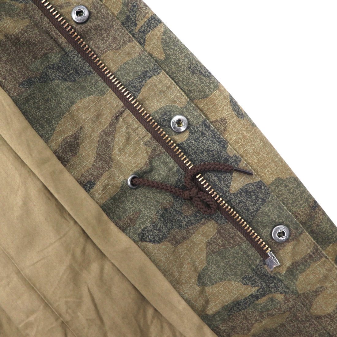 stussy M-65 Field Jacket M Khaki Camouflage Cotton Drawcord