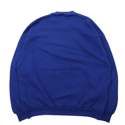 Made in USA JERZEES Big Size College Print Sweatshirt 2X Blue Cotton Brushed Back ALFRED E. BEACH HIGH 90's