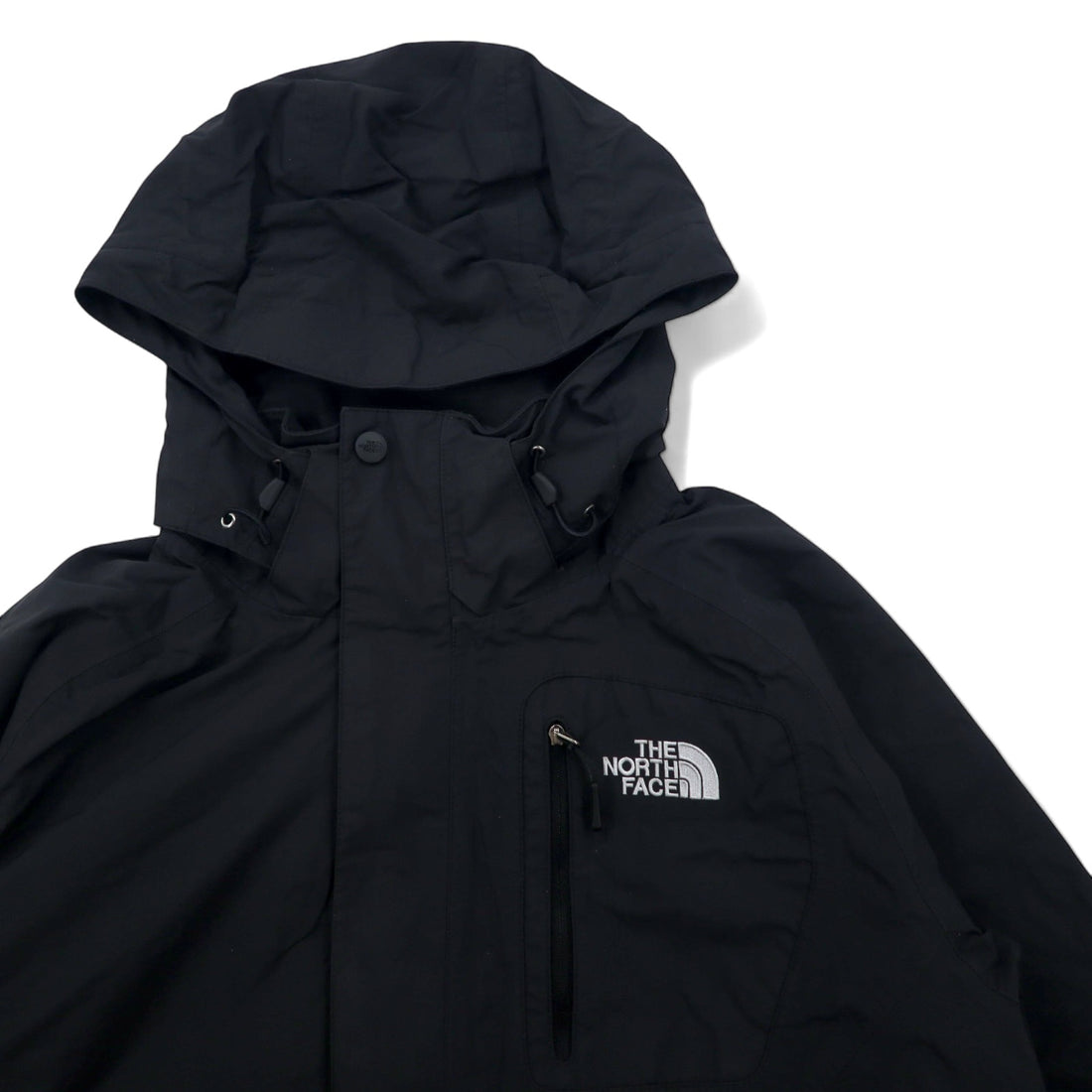 THE NORTH FACE Mountain Parka M Black Nylon HYVENT Water repellent Breathable Zip-in-zip US standard