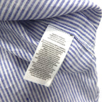 Polo Ralph Lauren ボタンダウン リネン シャツ XL ブルー 麻 ストライプ CLASSIC FIT EASY CARE ビッグサイズ