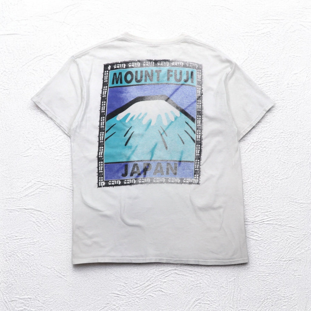 Vintage リメイク Tシャツ RETURN TO SENDER 両面プリント L ホワイト MOUNT FUJI JAPAN 富士山