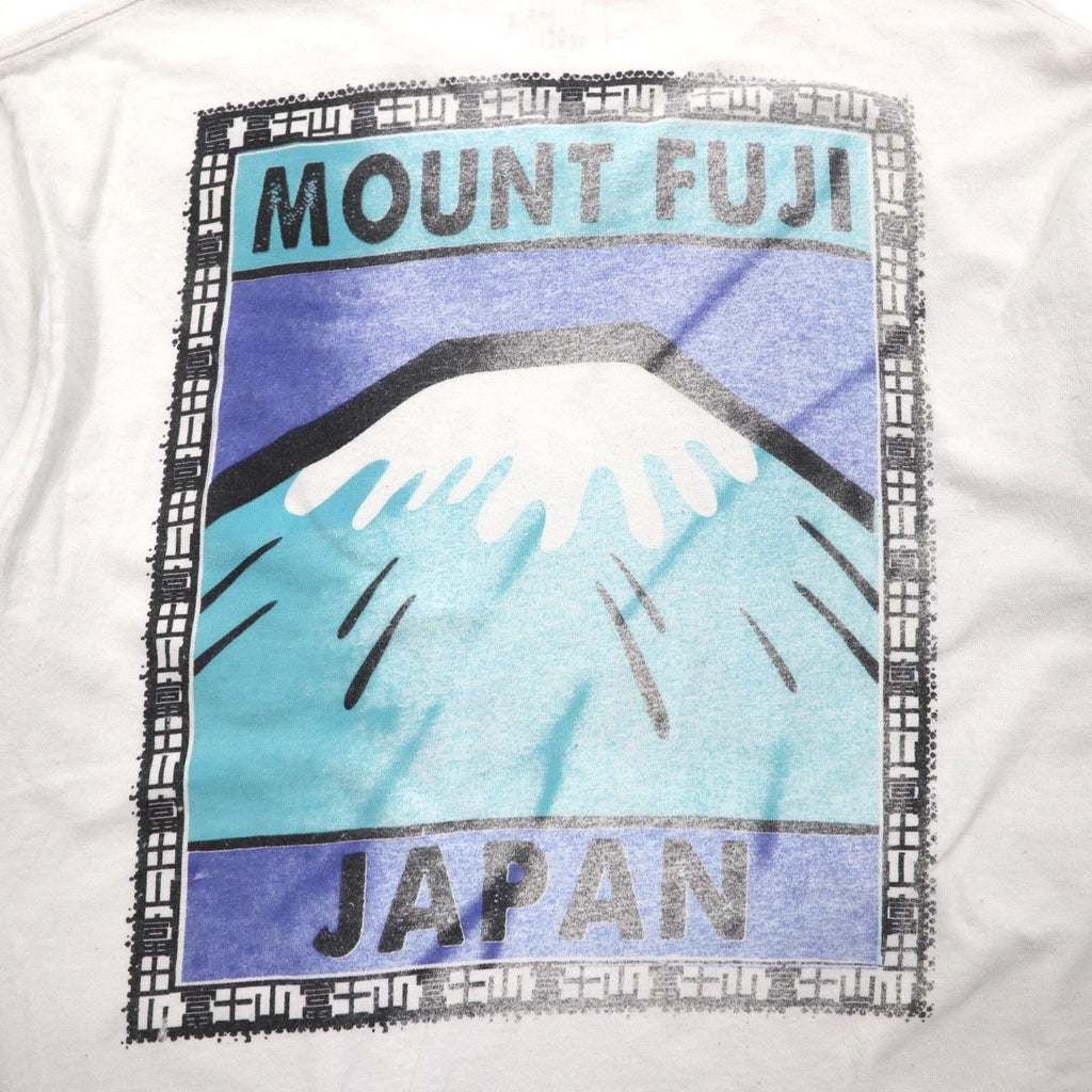 Vintage リメイク Tシャツ RETURN TO SENDER 両面プリント L ホワイト MOUNT FUJI JAPAN 富士山