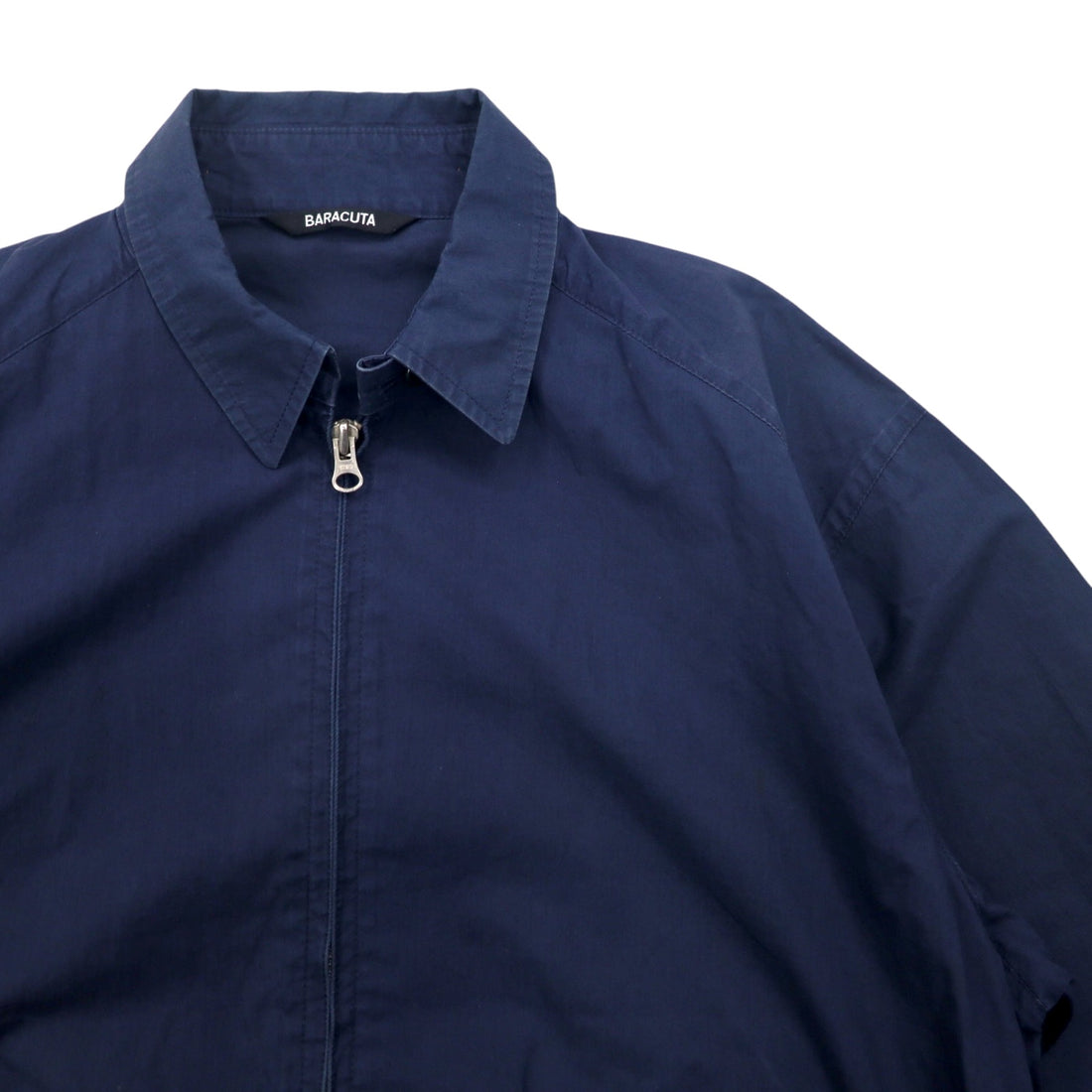 BARACUTA G9 Harrington Jacket, Detachable Hood, Swing Top, Medium, Navy