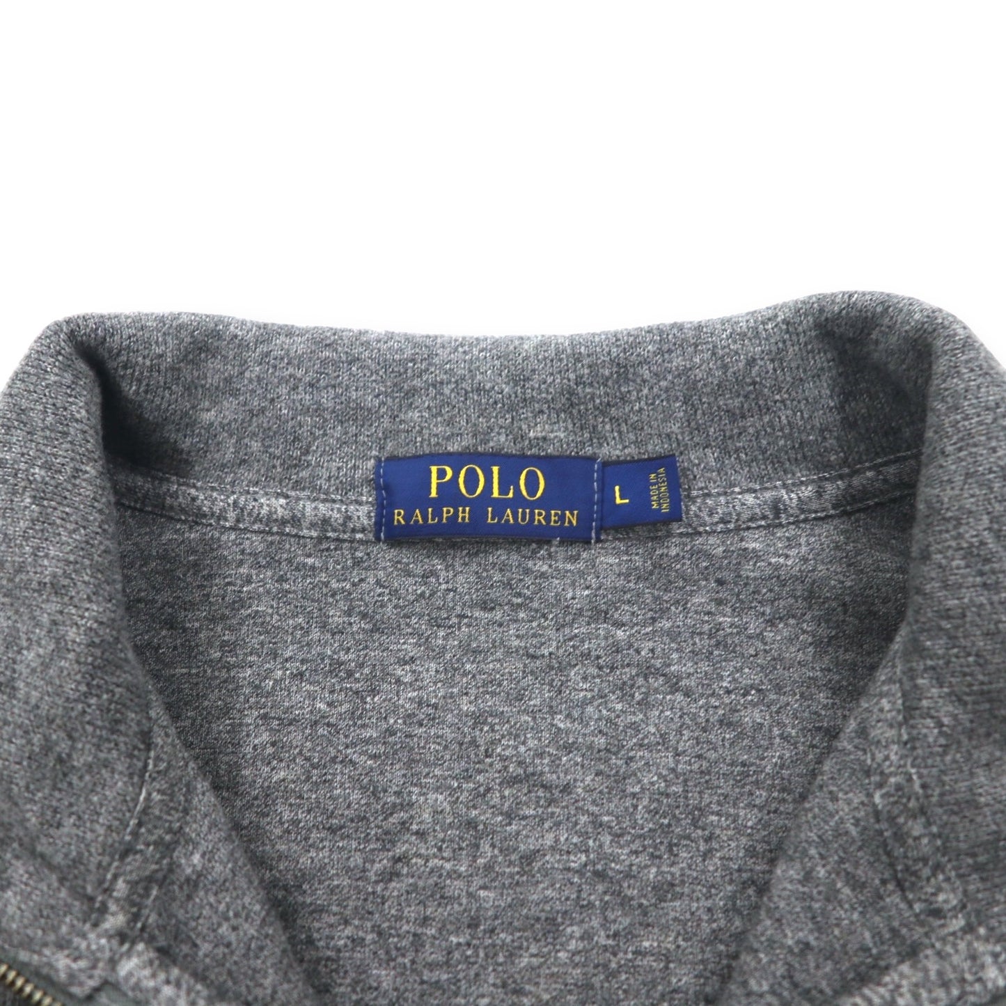 POLO RALPH LAUREN ハーフジップ スウェット L グレー コットン スモールポニー刺繍